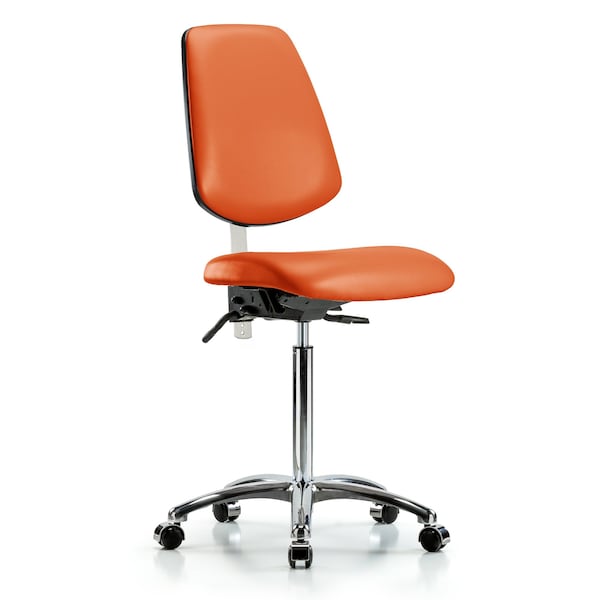 Blue Ridge Ergonomics Clean Room Chair Vin Med Ben Chair, Med, Bk, Orange, CL100, No Arms, 22" to 29" Height, Vinyl BR-NCR-VMBCH-MB-CR-T0-A0-NF-CC-8613 - main