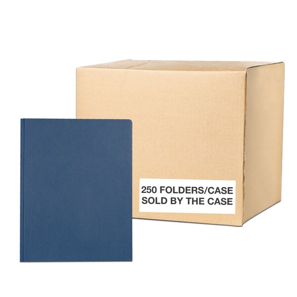 Kaboom Case of Dark Blue Pocket Folders w/Prongs, 11.75"x9.5", Twin Pockets hold 25 sht ea, 11 pt tag board, PK250 54121cs - main