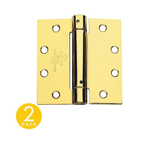 Global Door Controls 4.5 in. x 4.5 in. Spring Full Mortise Square Corner Door Hinge with Fixed Pin - Pack of 2 CPS4540-US3 - main