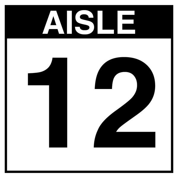 5S Supplies Warehouse Aisle 12 Sign - 16in x 16in - DOUBLE - NONE - PVC AISLE12-16X16-DOUBLE-NONE - main