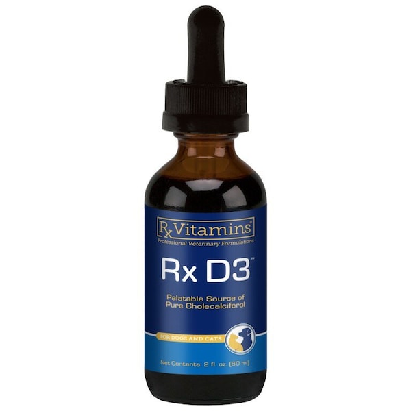 Rx Vitamins RxD3 Solution, Palatable Source of Pure Cholecalciferol, For Dogs & Cats, 2 fl oz (60mL) 8816 - main