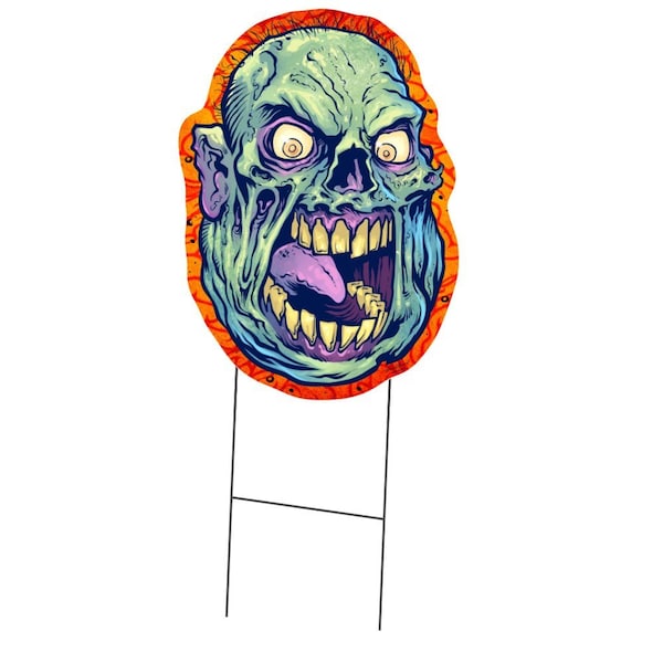 Signmission Zombie Monster Yard Sign with Stake, Scary Halloween Trick or Treat Decoration C-DC-16-Zombie Monster - main