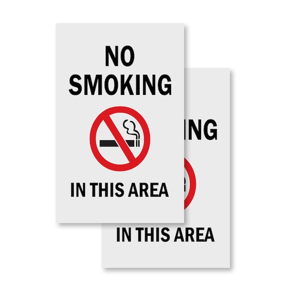 Signmission No Smoking In This Area, Vinyl Decals Only 24 Inch x 36 Inch, Vinyl Decal, 2PK DSB-2436-2PACK-No Smoking In This Area - main