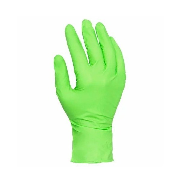 Safety Zone Nitrile Powder Free 7 mil Exam Gloves - Lime Green, Med - Box of 100 GL-NG107FM - main