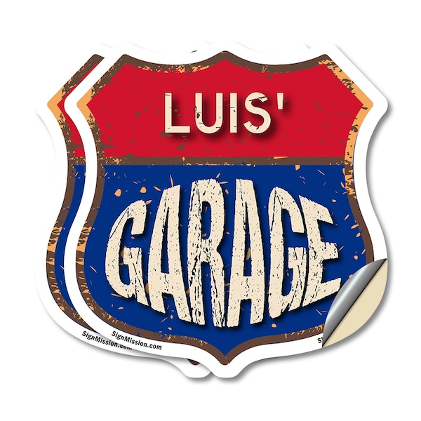 Signmission Luis's Garage, 6 inch X 6 inch, Vinyl Decal, 2PK SHI-D-2PACK-6-383-LUIS - main
