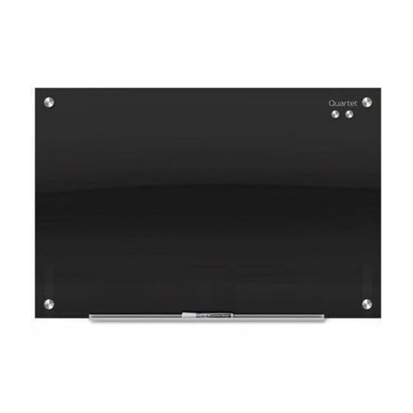 Quartet 48" H x 72" W Magnetic Glass Dry Erase Board, Gloss, Black G7248B-A - main