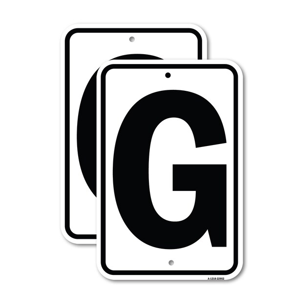 Signmission Sign with Letter G, 12'' X 18'' 2 Signs, Heavy Gauge Aluminum, 2PK A-1218-2PACK-22952 - main