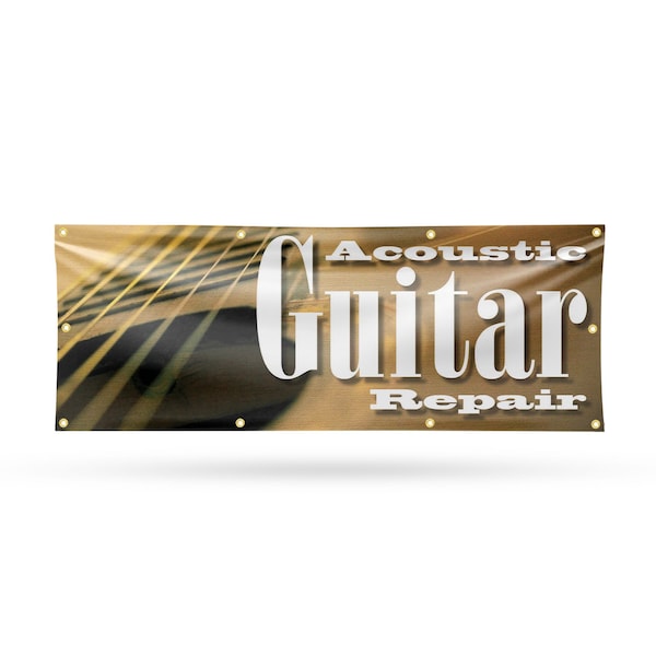Signmission Acoustic Guitar Repair, 36 Inch x 96 Inch, Vinyl Banner B-96-30453 - main