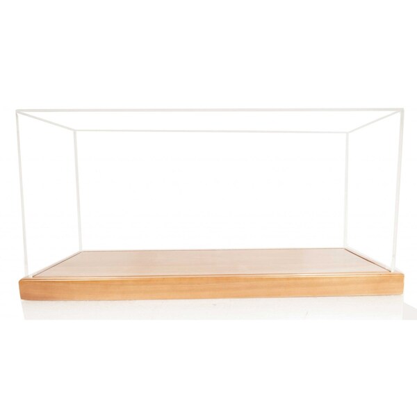 Homeroots 28in Wood Brown Glass Standard Display Stand 364371 - main
