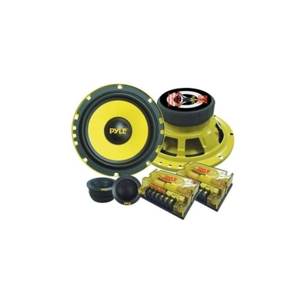 Pyle Pyle 2 Way Custom Component Speaker System, 6.5 in 400W, Electroplated Basket, Yellow PLG6C - main