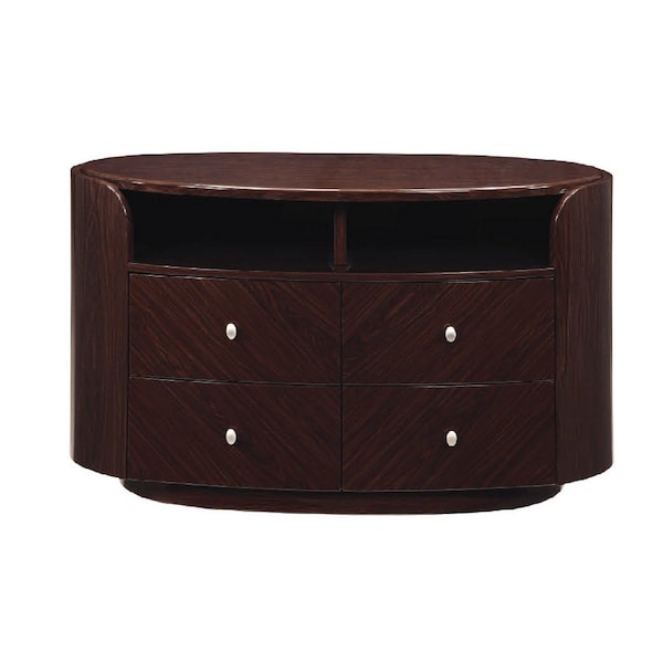 Homeroots 47in Dark Brown Cabinet Enclosed Storage TV Stand 366208 - main