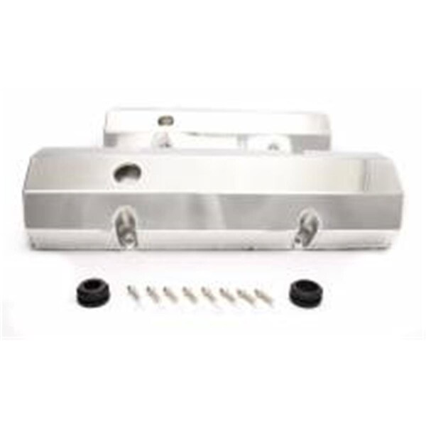 Strike3 Fabricated Aluminum Flat Top Valve Covers for Small Block Chevy, Polished ST1386248 - main