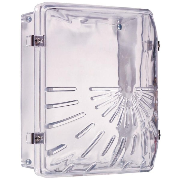 Safety Technology International Audible and Strobe Guard, Polycarbonate, Surface Mount, 6 1/2 in W x 8 1/2 in H x 5 3/4 in D, Clear STI-1210D - main