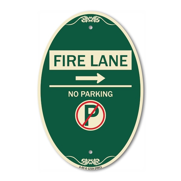 Signmission Fire Lane - No Parking With No Parking Symbo, 12 In X 18 In Architectural, Heavy Gauge Aluminum A-OV-G-1218-24011 - main