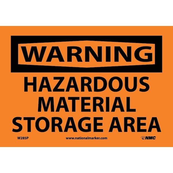 Nmc Warning Hazardous Material Storage Area Sign, W285P W285P - main