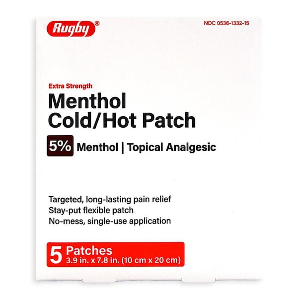 Rugby Laboratories Menthol (Icy Hot) 5% Topical Patch White Rec 5 00536133215 - main
