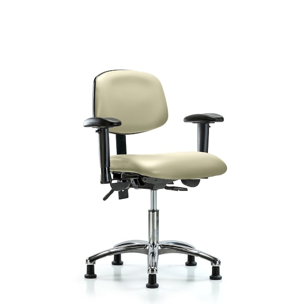 Blue Ridge Ergonomics Desk Chair Desk Chair, Vinyl, Chr Tilt AA Glides, Wht, Adjustable Arms, 18" to 23" Height, Vinyl BR-VDHCH-CR-T1-A1-RG-8501 - main