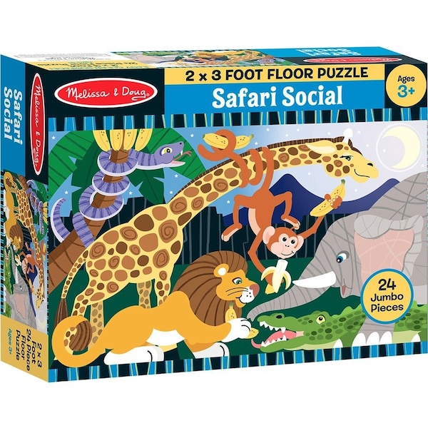 Melissa & Doug Safari Social Floor Puzzle 4423 - main