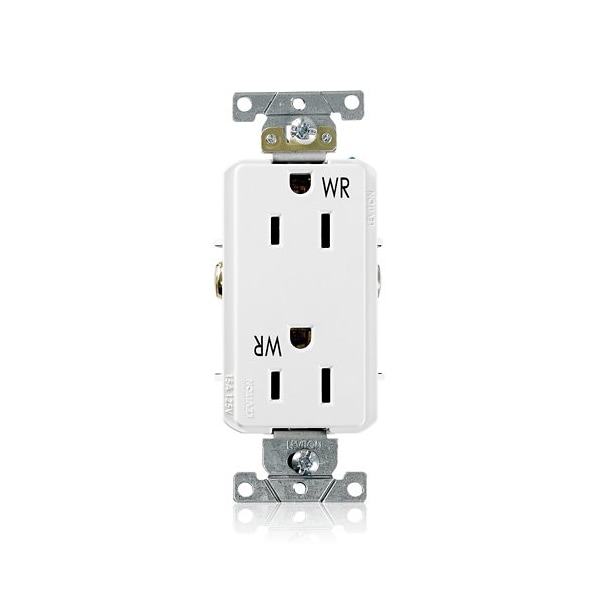 Leviton Plugs&Rcptcls, 15A, 125VAC, Wht, PBT, PK1 WDR15-W - main