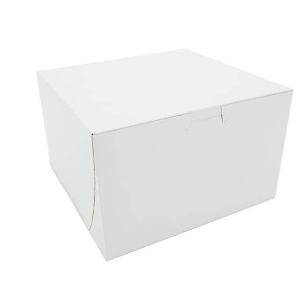 Sch 8 x 8 x 5 in. TuckTop Bakery Boxes, Paperboard White 9455 - main