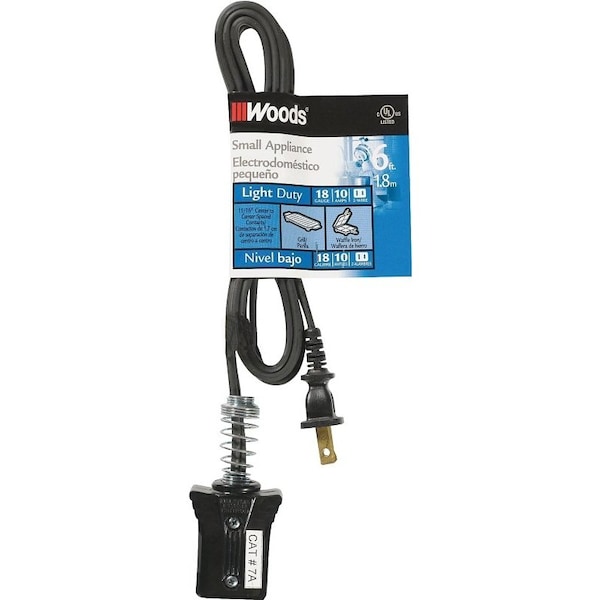 Southwire Cord Appliance 18/2X6Ft Black 0291 - main