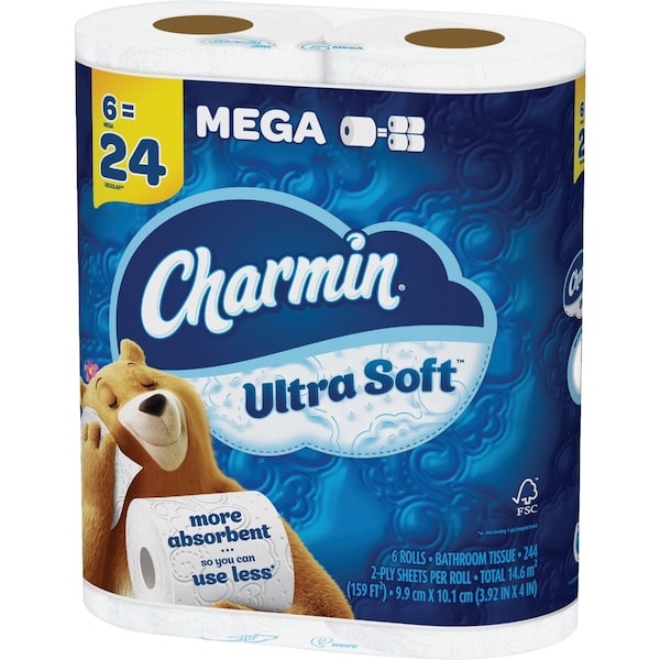 Charmin Ultra Soft Toilet Paper, 6 Mega Rolls 30772088081 - main