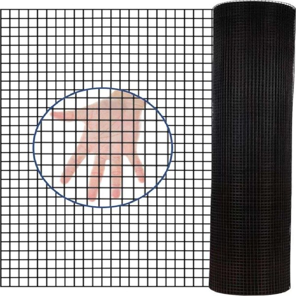 Wrightmaster 36 in. x 50 ft. 19-Gauge Black Vinyl Coated Wire Mesh for Houses, Chicken Coops Metal Frame ZR-SZ0456 - main