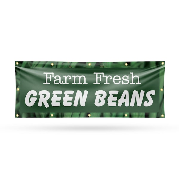 Signmission Farm Fresh Green Beans, 48 Inch x 120 Inch, Vinyl Banner B-120-30595 - main