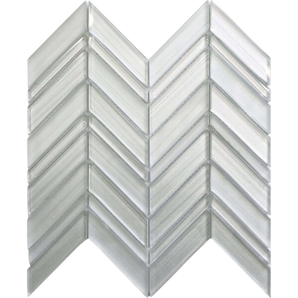 Apollo Tile White 10.4 in x 10.4 in Glass Glossy, Matte Floor and Wall Mosaic Tile 3.76 sqft/case, 5PK APLICL8802A - main