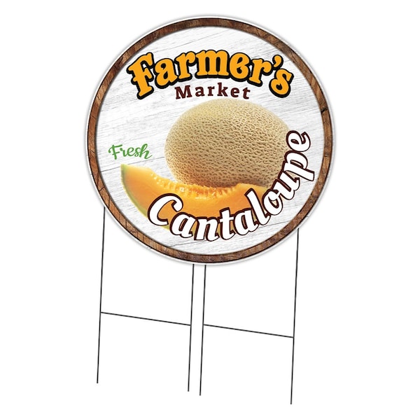 Signmission Farmers Market Cantaloupe Double Sided Corrugated Plastic Circle Yard, C-36-CIR-DS-WS-Cantaloupe C-36-CIR-DS-WS-Cantaloupe - main