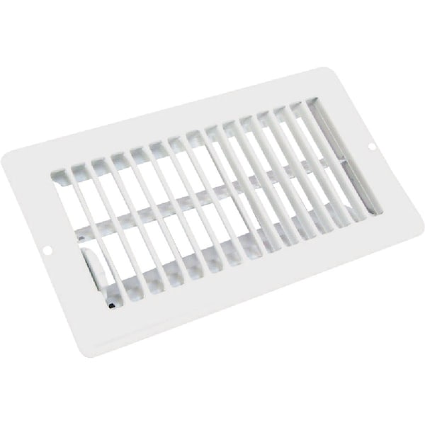 Us Hardware 4'' x 10'' x 11/16'' White Steel Floor Register V-103WB - main