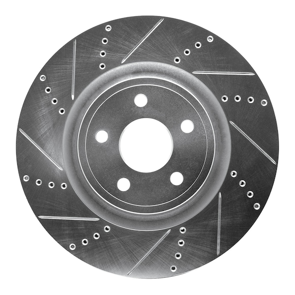 Dynamic Friction Co DFC Brake Rotor - Drilled and Slotted - Silver 631-42009L - main