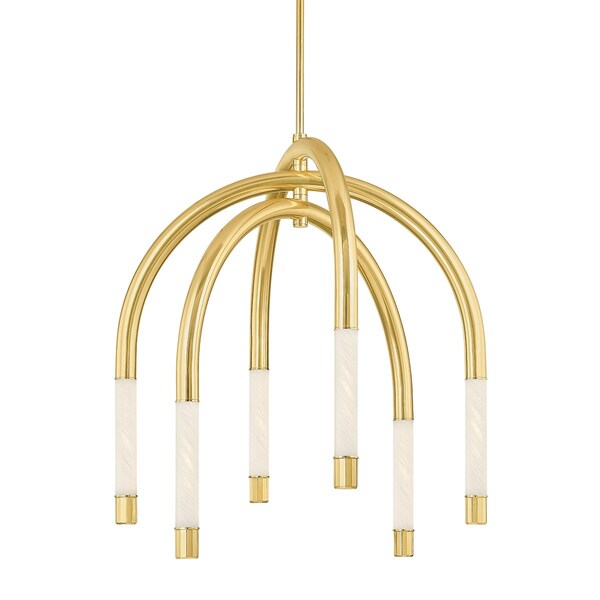 Corbett Lighting Noz Nozawa X Zeme 6 Light Chandelier 33.75 In. Vintage Polished Brass 471-34-VPB - main