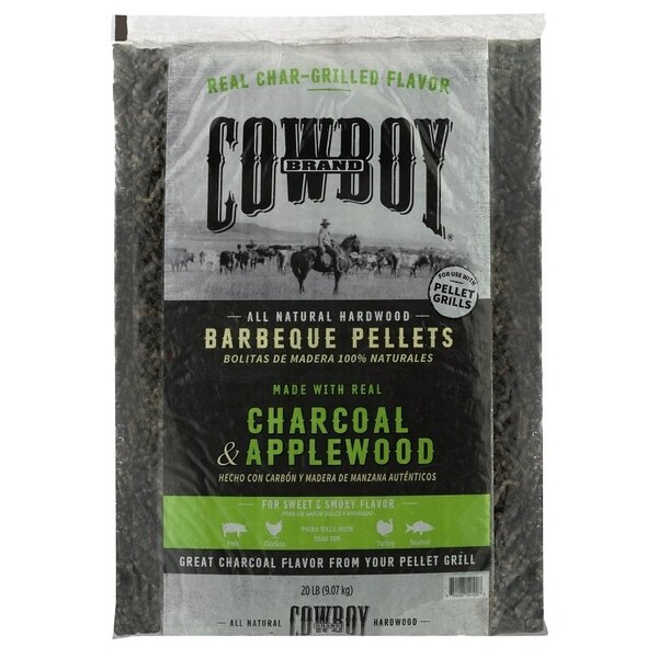 Cowboy Barbeque Pellet, 18 in L, Wood, 20 lb Bag 54120 - main