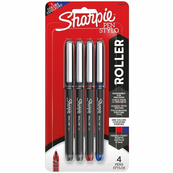Sharpie Rollerball Pen, Needle Point 0.5mm, Assorted, 12PK 2093224 - main