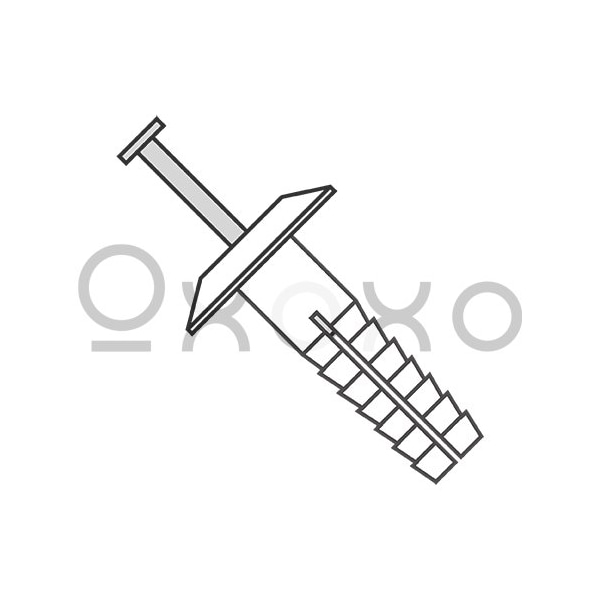 Oxoxo 10X1 Two Piece Nylon Anchor Rivet Truss Head White Nylon Steel Pin, 1000PK 461886 - main