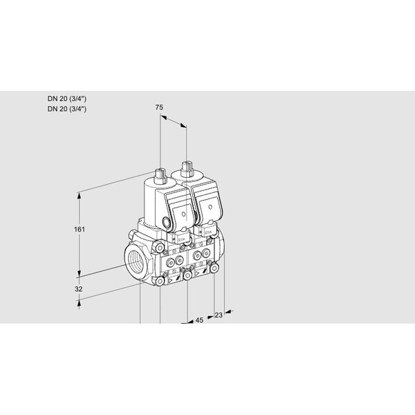 Honeywell Kromschroder VLV ASSY, DBL SOLND , VCS1T20N/20N05NNWSR/ KS88107409 - main