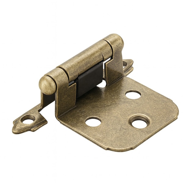 Sapphire 1-5/8 in. Partial Overlay Self-Closing Exposed No Radius Cabinet Hinge in Antique Brass - Pack of 2 SP-804408 - main