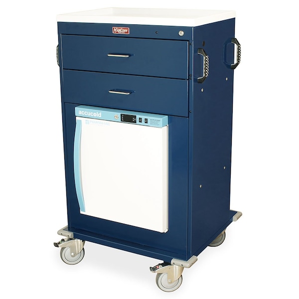 Harloff Malignant Hyperthermia Cart with 1.0 Cubic Feet Medical Grade Refrigerator, Two Drawers, Key Lock MH4216K-AC - main