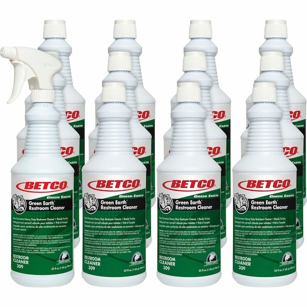 Betco Green Earth RTU Restroom Cleaner, Fresh Mint Scent, 32 oz Bottle, 12PK 3091200 - main