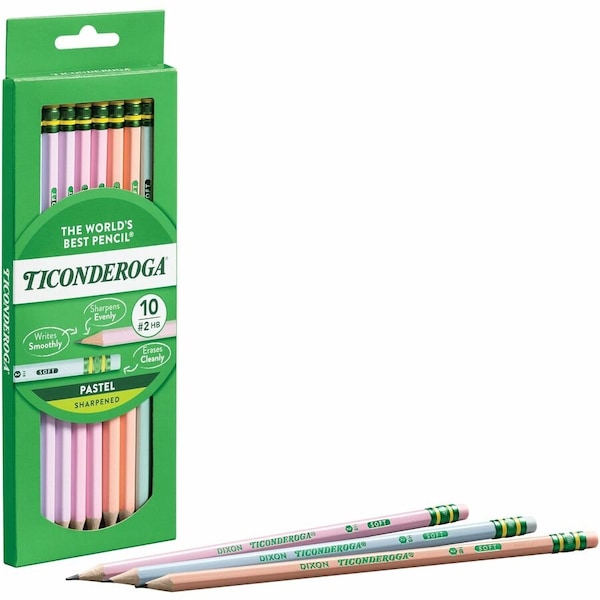 Ticonderoga No. 2 Pastel Pencils, 5 Assorted Colors, 60PK X13710 - main