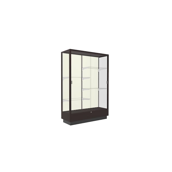 Ghent Heritage Wood Display Case, Urban Walnut Oak Hardwood, Plaque Fabric Back, 70''H x 48''W x 18''D 891M-PB-U - main