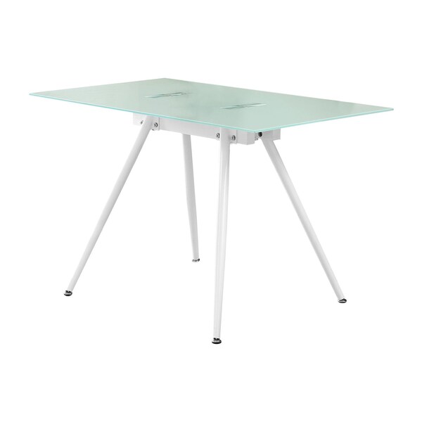 Homeroots 47" White Glass and Metal Computer Desk 489896 - main