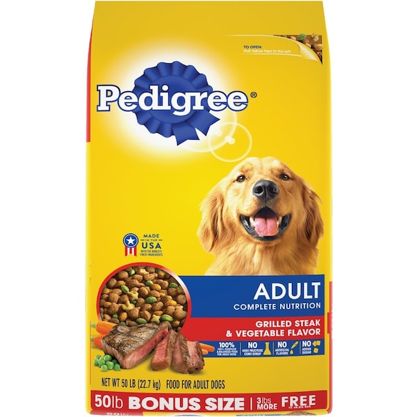 Pedigree Complete Nutrition 44 Lb. Grilled Steak & Vegetable Adult Dry Dog Food 797034 - main