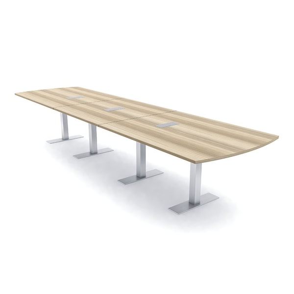 Skutchi Designs 16ft Arc Rectangle Conference Table With Power | Harmony Series | 16 Person Meeting Room Table HAR-AREC-48X192-T-K525-ESIL - main