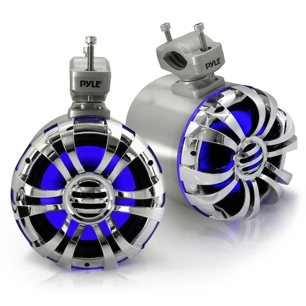 Pyle Pyle Marine Speakers, 5.25 Inch Waterproof, LED Lights, 240W, Low Profile, Weather Resistant (PLMRWB50L) PLMRWB50L - main