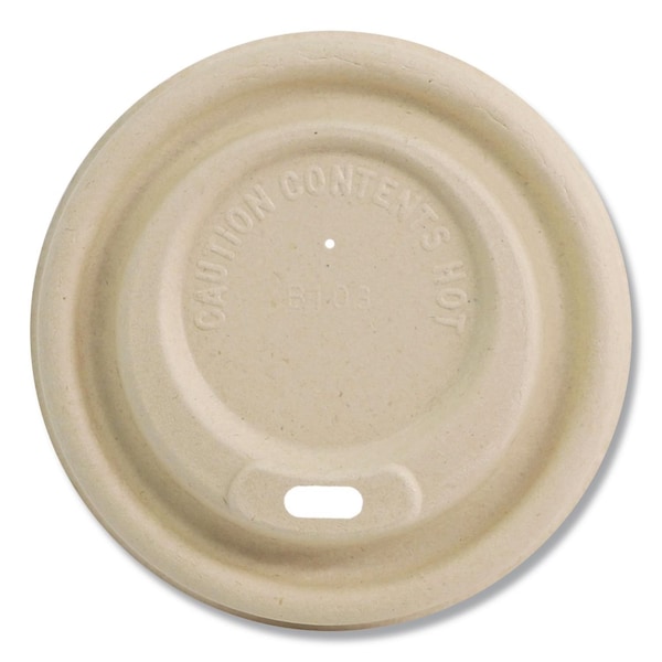 World Centric Fiber Lids for Cups, Fits 10 to 20 oz Hot Cups, Natural, 1000PK CULFB12GNLF - main