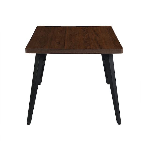 Homeroots 63" Dark Brown and Black Wood and Iron Dining Table 719472 - main