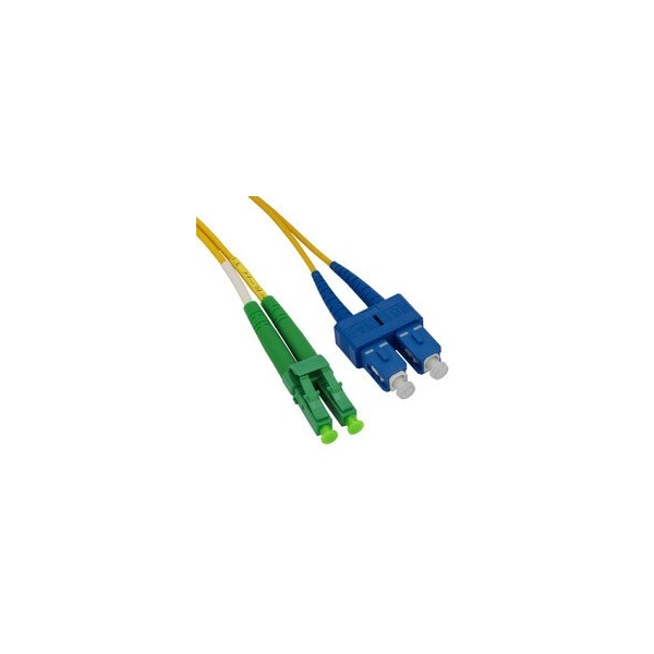 Cable Wholesale LC/APC to SC/UPC OS2 Duplex 2.0mm Fiber Optic Patch Cord, LSZH, Single-mode 9/125, Yellow LCSC-01505 - main