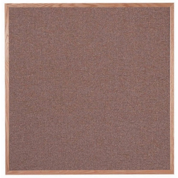 Aarco Designer Fabric Bulletin Board w/ an Oak Frame, Frame: Clear Lacquer, Board: Rose Quartz 48''Hx48''W OF4848003 - main